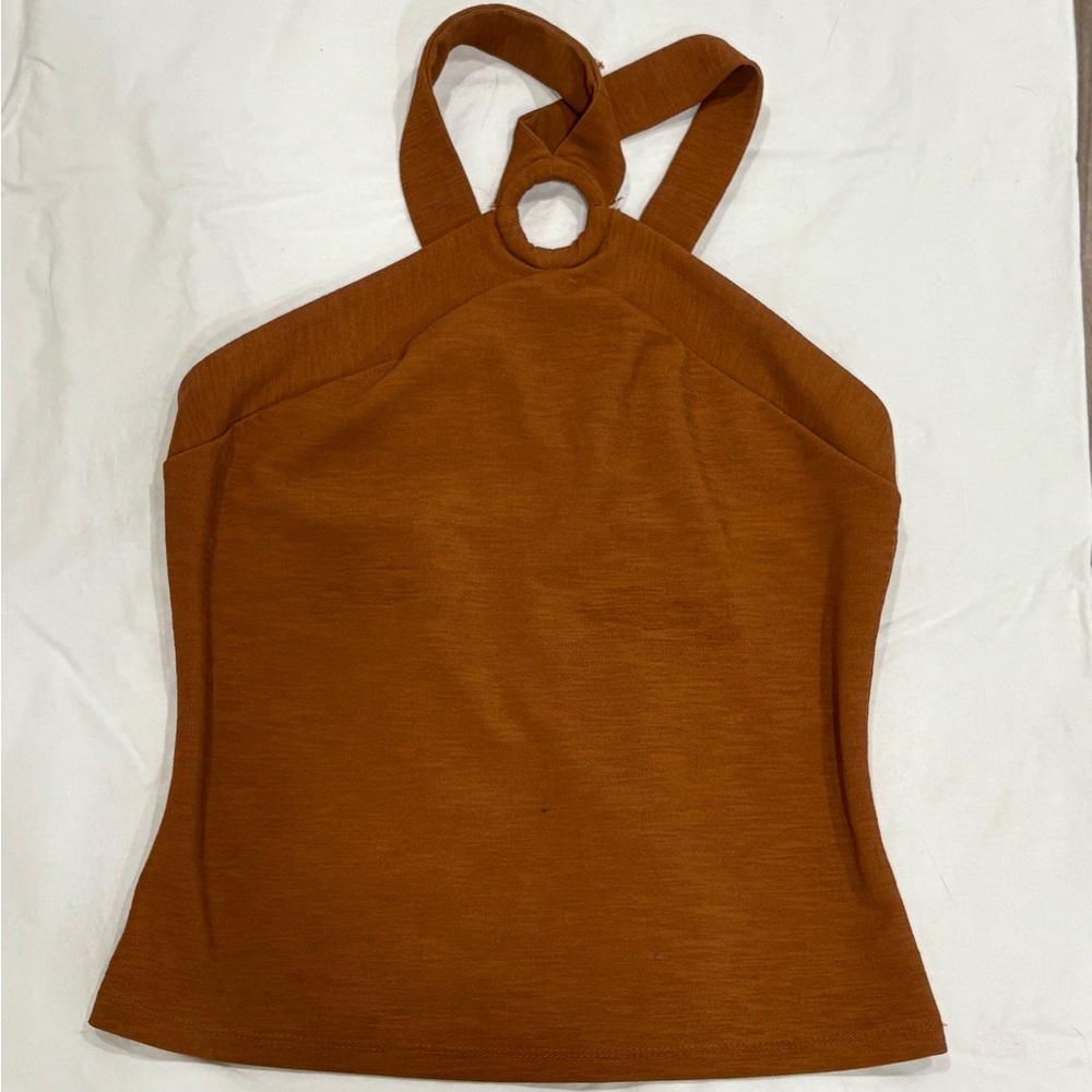Elegant Brown Halter Top